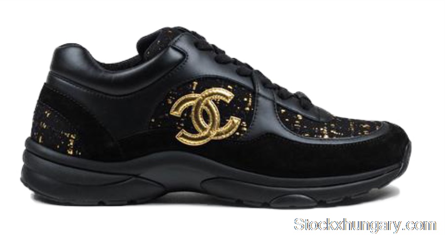 Outlet Chanel Low Top Trainer CC Suede Tweed