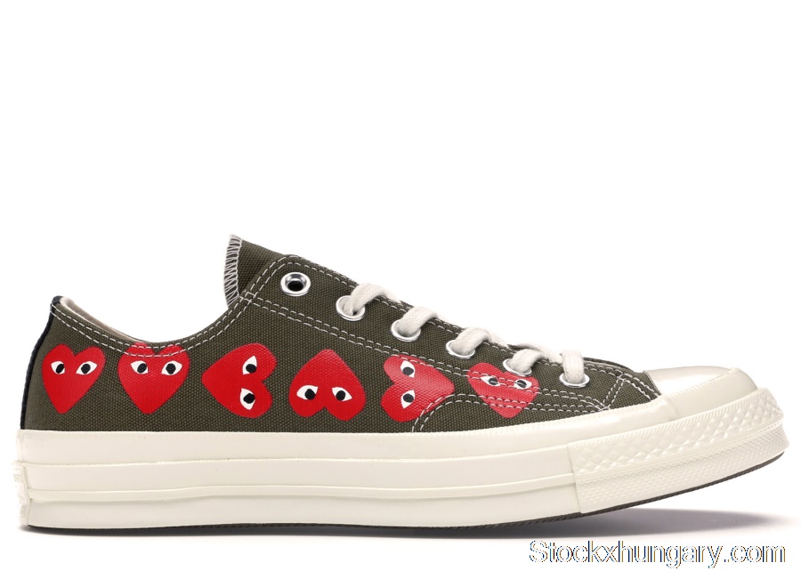 Outlet Converse Chuck Taylor All-Star 70 Ox Comme des Garcons Multi Heart Green 162976C