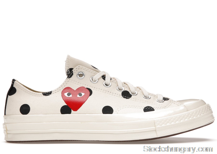 Outlet Converse Chuck Taylor All-Star 70 Ox Comme des Garcons PLAY Polka Dot White 157249C