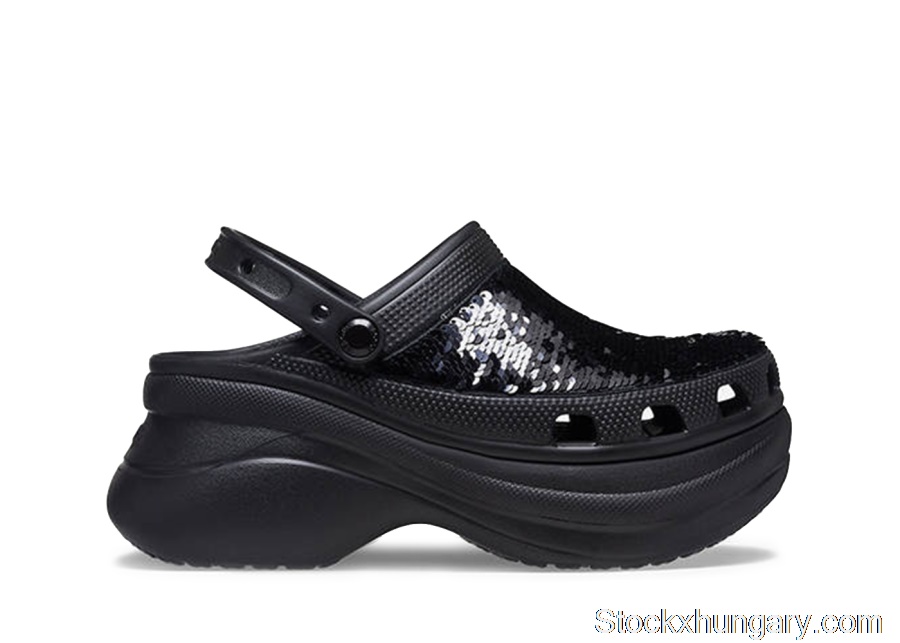 Outlet Crocs Classic Bae Clog Sequin Black