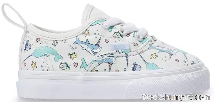 Outlet Vans Authentic Elastic Lace Shark Party (TD) VN0A4BUYWHL